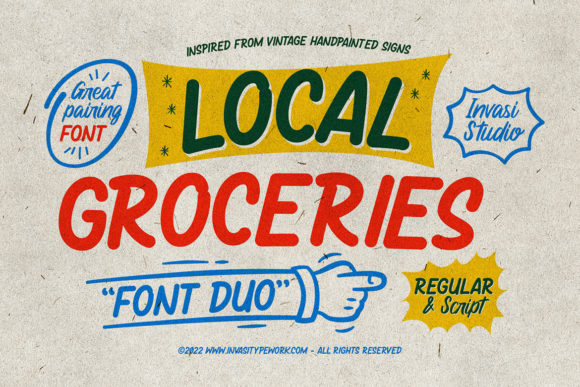 Discover Local Groceries: A Cool Retro Font for Your Designs